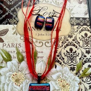 Used necklaces with earrings.